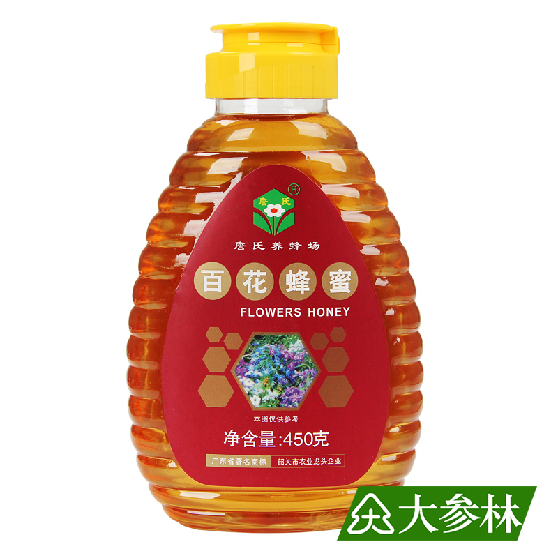 詹氏 百花蜂蜜 450克 天然0添加蜂蜜 儿童蜂蜜