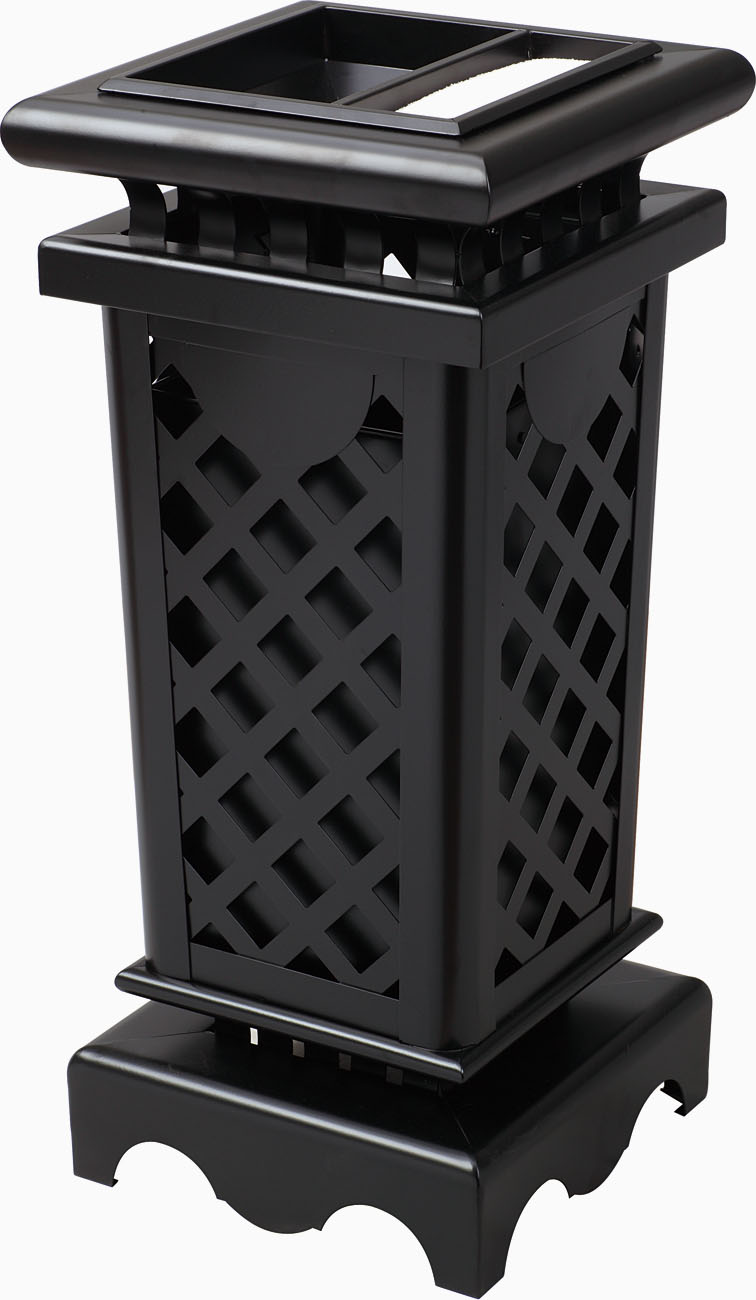 Park Scenic Area Outdoor Square Square Metal Iron Classical Environmental Protection Sanitary Peel Recycling Trash Can Box