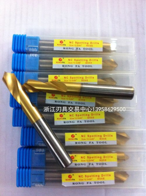 Titanium-plated cobalt-containing center drill chamfer drill 60 degrees 120 degrees lengthened centering drill fixed point drill 3 4 5 6 8 10 12