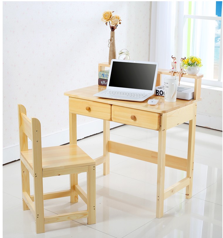 Special Soliwood Learning Table Children's Writing Desk Desk Pine Student Desk and Chair Writing Table Children's Table