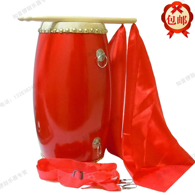Wooden children's waist drum 12 cm CM small waist drum flat drum drum leather drum men and women adult drum toy drum