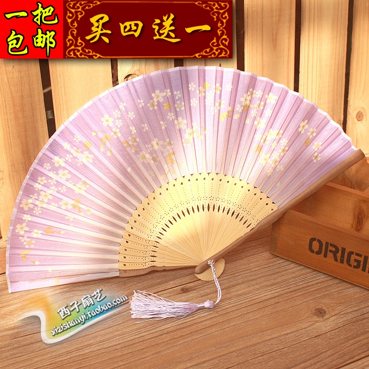 Summer 6-inch Chinese style silk fan folding fan dance fan ancient style bamboo fan folding Japanese style female fan customization - Taobao