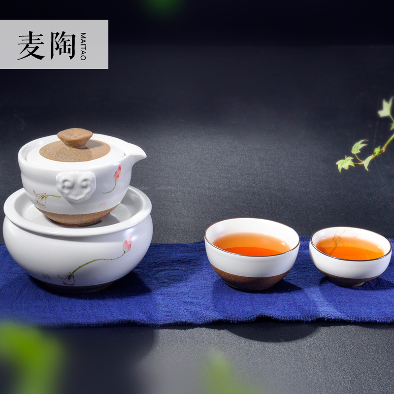 Small MaiTao jingdezhen hand - made ceramic tea set dry mercifully set dry plate bearing pot pot of kung fu tea set tea tray