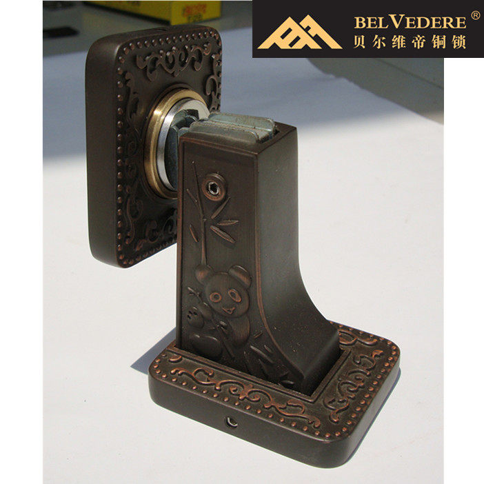 Double Mountain Hardware Bellevi antique antique pure total bronze ground touch wall suction high magnetic suction ground door suction door panda touch strong