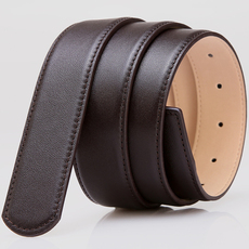 Ремень h扣皮带男士腰带配件真皮皮带条头层牛皮 皮带身不带头有孔3.4