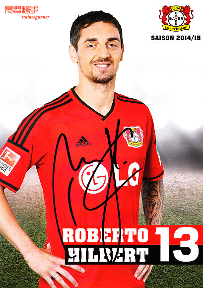 Hilbert Leverkusen's 2014-15 season pro-pen signature official card