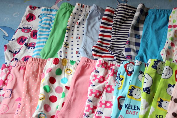 Exit Tail Single Children Pure Cotton Leka Sanitary Pants Boy Girl Girl Soft Home Pants Baby Full Cotton Elastic Sleeping Pants