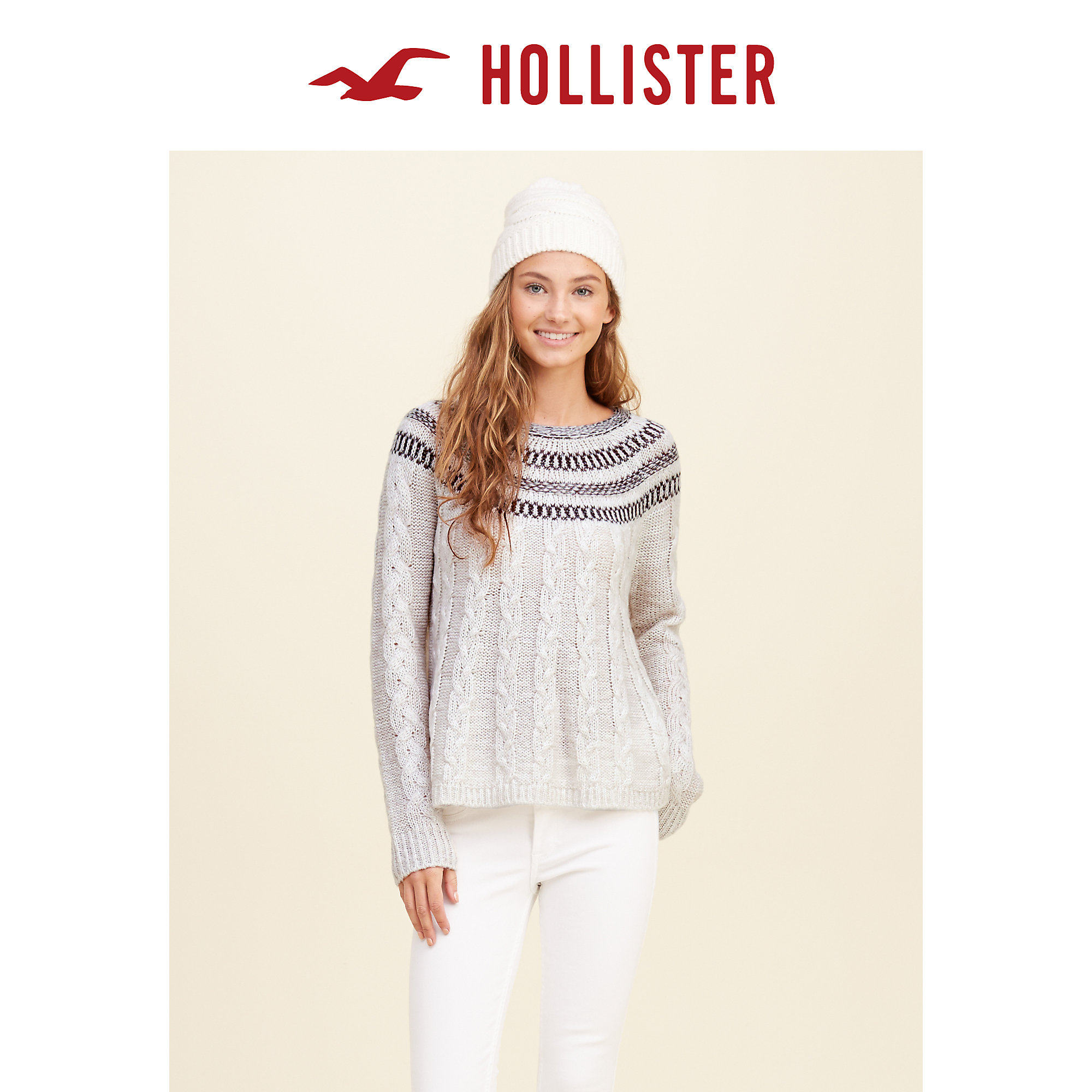 Hollister 粗线大摆毛衣 104342