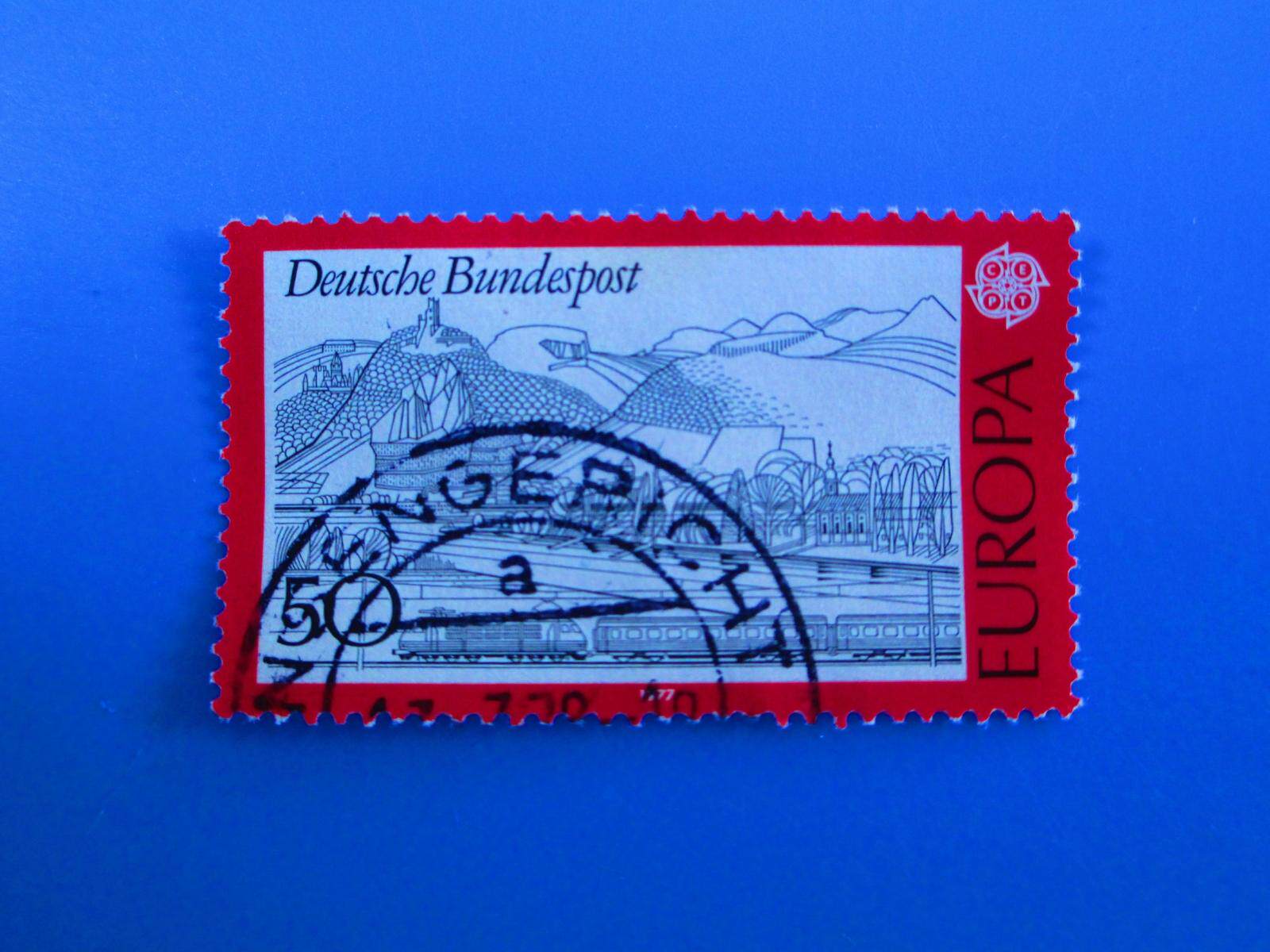 Foreign stamps Germany 1977 Europa-Rhine River Seven mountain wind light Sense 1 full RMB18
