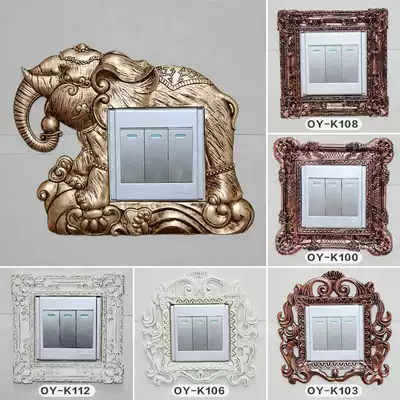 Switch patch protective cover Nordic style European resin wall stickers creative cartoon home decoration closed fire socket stickers
