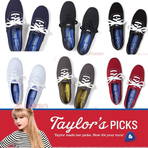 Clearance Price Keds Classic Style Pure White, Black, Blue, Red Low-Top Lace-Up Comfortable Women's Canvas Shoes, Two Pairs with Free Shipping