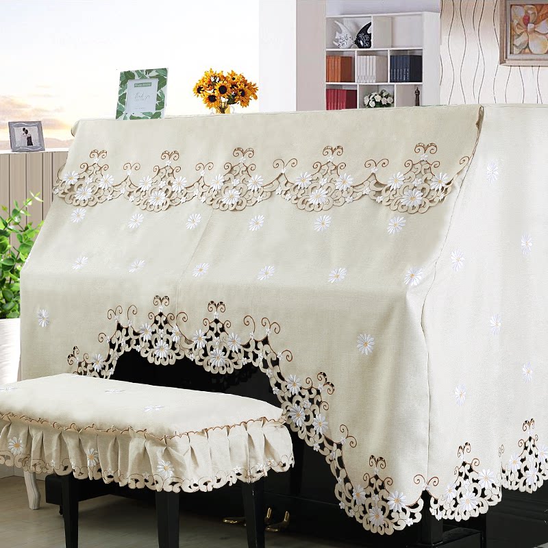 A piano cover full cover dust cover Yamaha European piano cover half cover Creative embroidery piano full cover