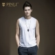 Áo thun không tay kiểu PINLI Mùa hè nam mỏng cổ tròn thấm mồ hôi áo cotton đáy quần B172414132