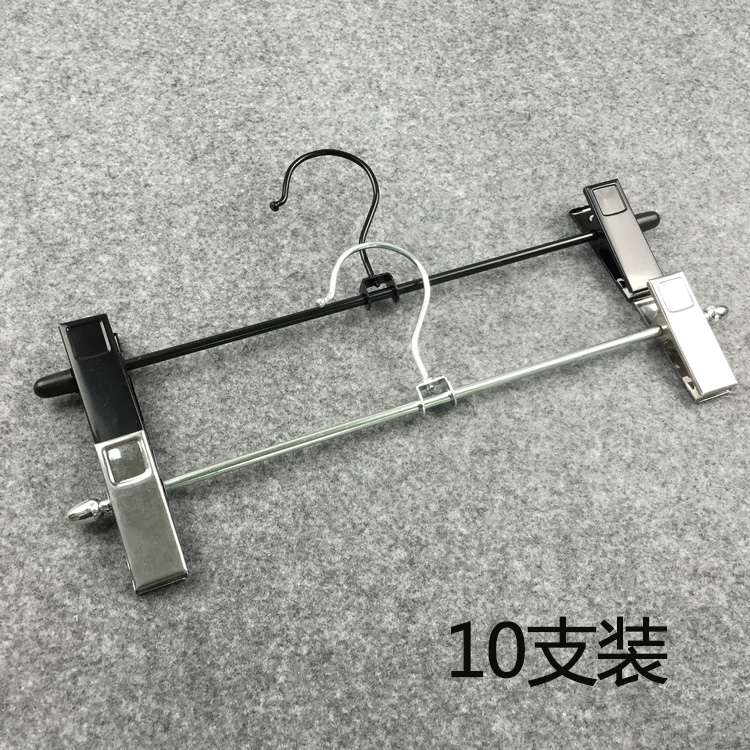 Thickened iron pants clip Metal round tube pants rack Pants clip Non-slip strong pants hang universal hang retractable clip
