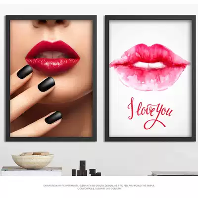 Semi-permanent eyebrow and eyeliner sketch hand-painted combination Decorative painting pattern embroidery studio beauty salon eyeliner photo wall photo frame