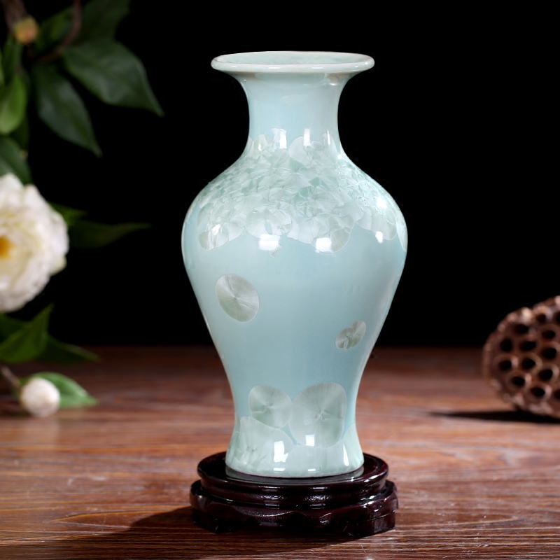 Jingdezhen ceramic crystalline glaze floret bottle home sitting room study office desktop dining - room table flower arranging furnishing articles