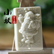 B1684diy Santa Claus Handmade Xà phòng Hương thơm Mềm Silicone Gel Nghiền Khuôn Sôcôla Fondant Pudding Nhựa