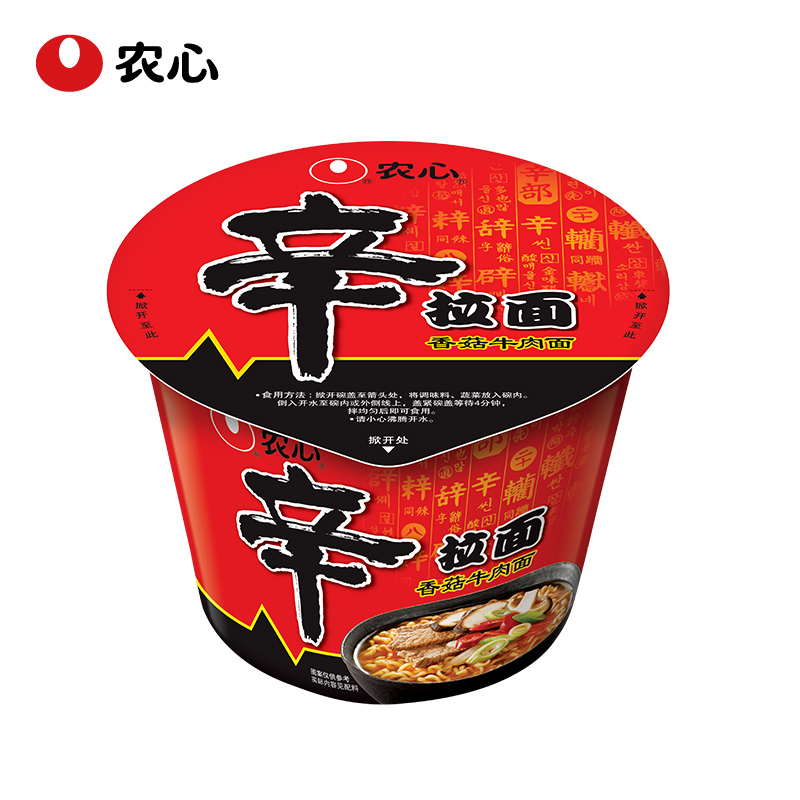 【天猫超市】农心辛拉面（香菇牛肉味）碗面114g/碗面方便面