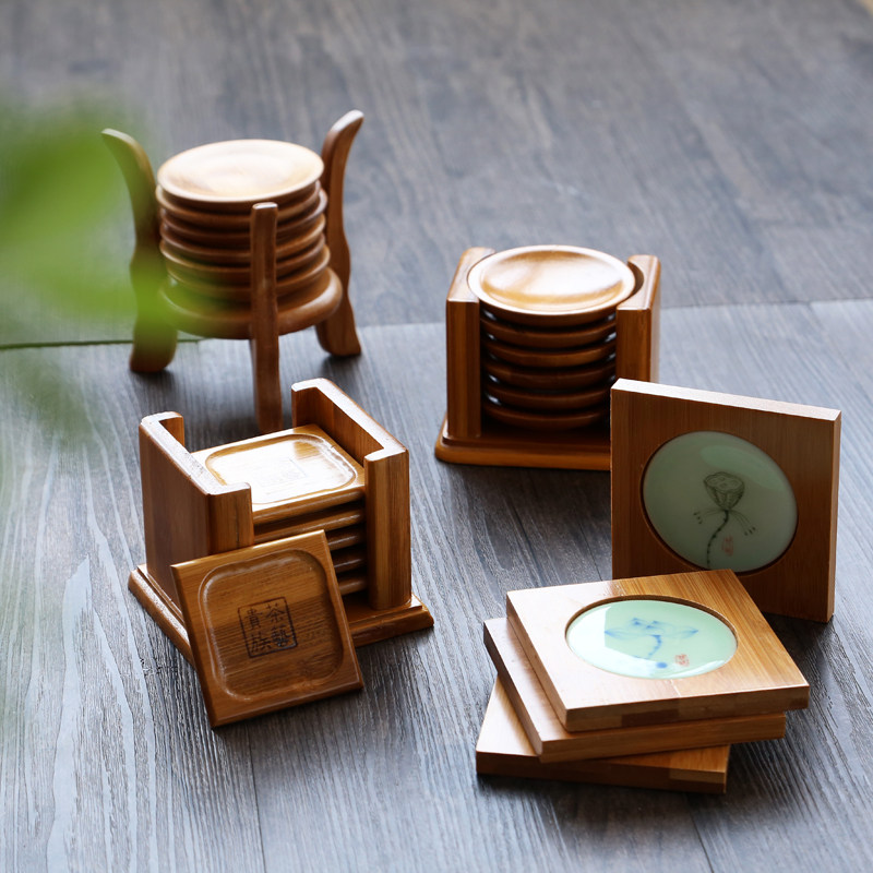 Tea Duct Accessories Cup Cushion Combined Tea Set Cup Bottom Cushion Bamboo Floor Mats Utilita Tea Cup Cushion Pot Mat