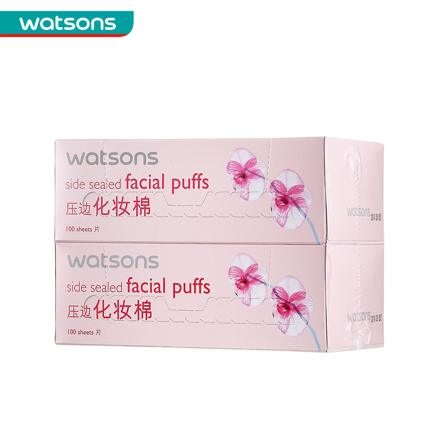 Watsons屈臣氏花语压边化妆棉100片X2盒