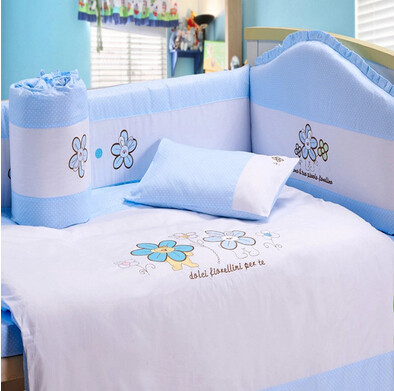 Cotton four-piece set Eight-piece baby cot bed cloth cotton fabric four seasons universal removable quilt cover 120*64
