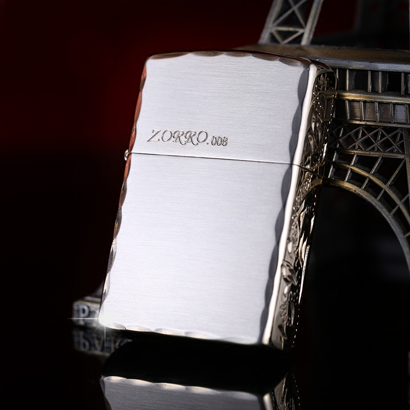 zorro Hong Kong Suluo ultra-thin creative grinding wheel windproof kerosene machine lighter gift lace carving