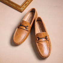 2021 fall new bean-bean shoes mens leather mens soft bottom casual shoes Han version Youth breathable sleeves Lazy Shoes