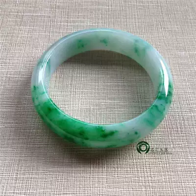 Myanmar natural old pit A cargo Jade jade bracelet ice glutinous seed Zhengyang green jade bracelet with certificate KC413