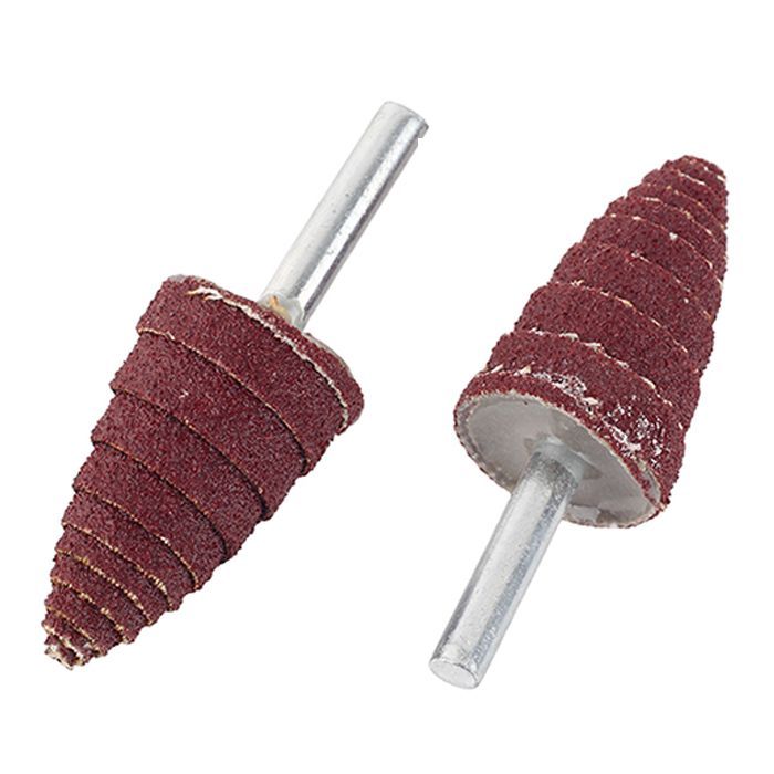 Abrasive cloth grinding head conical with shank sandpaper grinding head root carving wood carving special sandpaper 6 0 shank 3 0 shank tapered