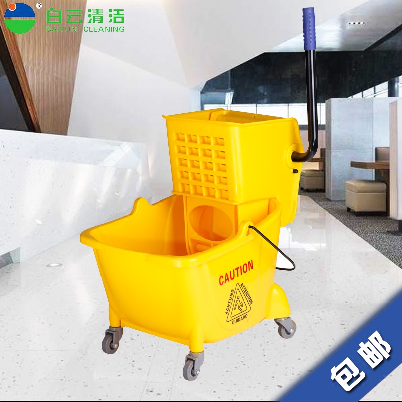Baiyun hand pressed truck mop bucket bucket cloth cleaning towel bucket household commercial large capacity thickening