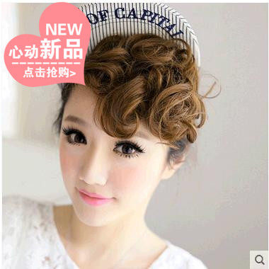 Fake Browsing Sea Curly Hair Sea Slanted Sea Curly Hair Flakes Hairpiece Hairpiece Pick Up Wedding gig Pear Blossom Retro Nature