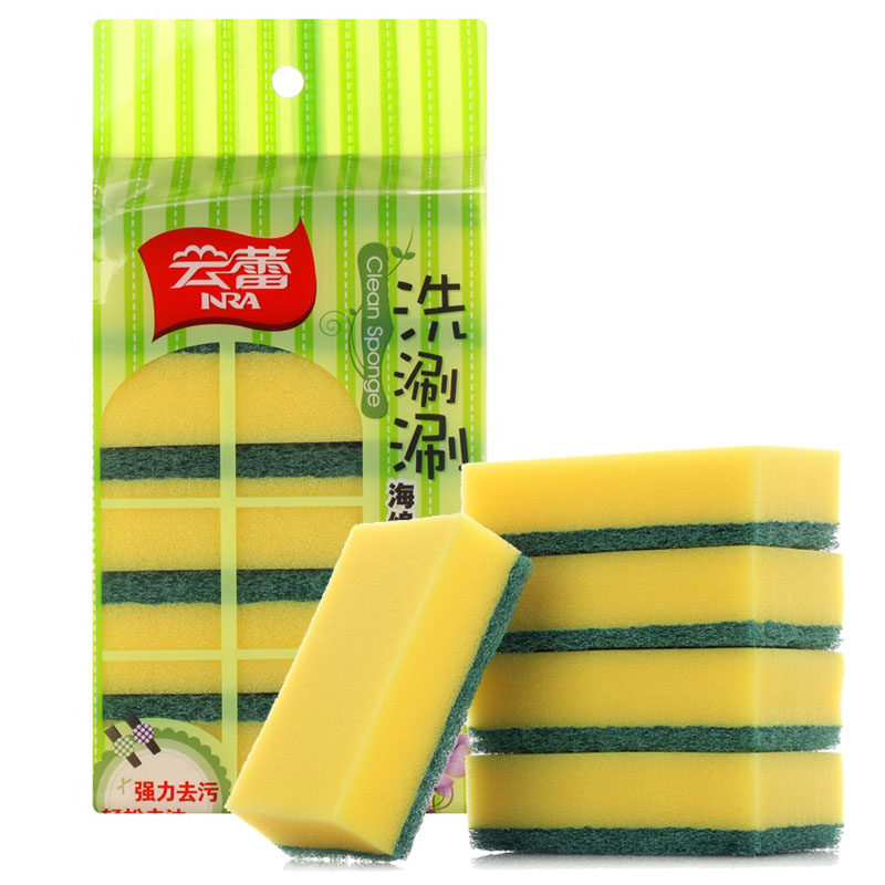 【天猫超市】 云蕾 百洁擦海绵擦百洁布去污抹布(5片装) 10298