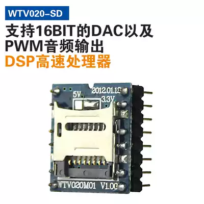 WTV020-SD voice module DIP16 playback module insert TF card to play music IC integrated circuit M01