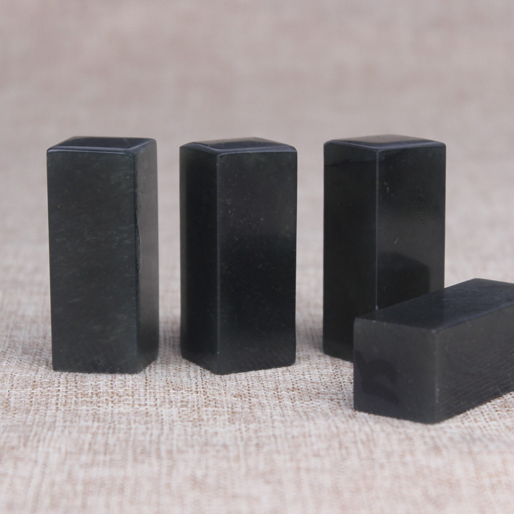 Ink Green Frozen Stone Practice Zhang Shoushan Stone Square Seal Stone Zhang Square Material Frozen Stone Practice Zhang 2X2X5