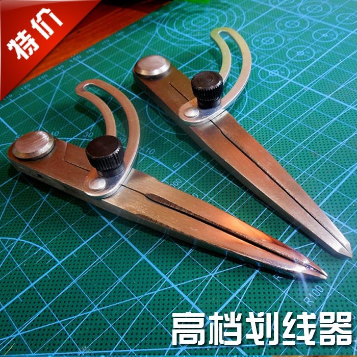 Handmade Leather Goods Spacing Gauge Edger Leather Compass Scribing Gauge Vegetable Tanned Leather Edger DIY Tools