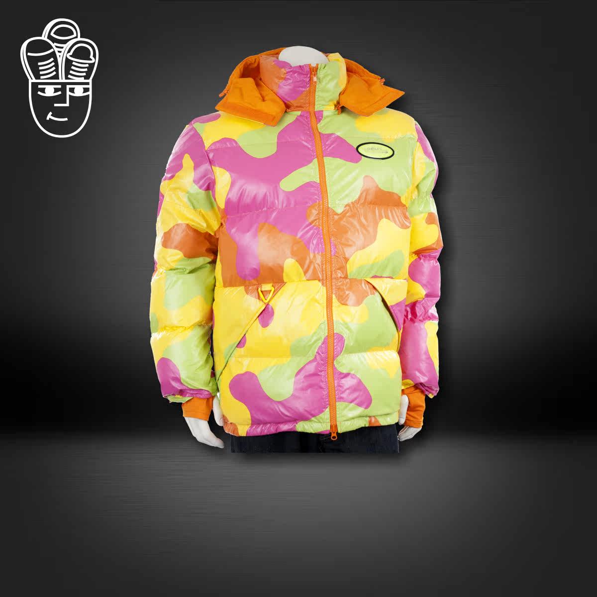 Adidas Jeremy Scott三叶草 设计师限量男装 斑斓迷彩防水夹克