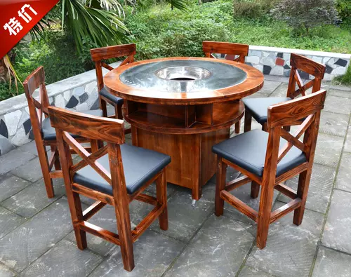 Производитель индивидуальные мраморные столы с горячим горшками и стульственная аккумуляторная батарея сжиженная газовая плита твердый деревянный шкаф в стиле горячего горшка