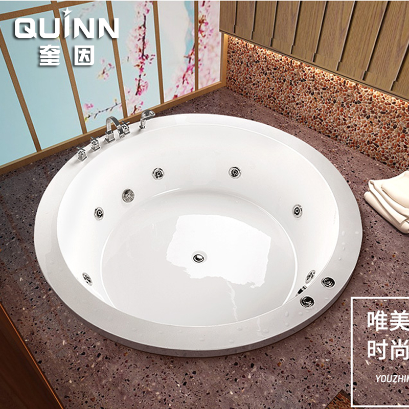 Acrylic bathtub Round embedded couple bath Constant temperature bubble double jacuzzi 1 2 meters-2 meters