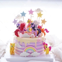 Cake decoration ornaments Pony birthday cake childrens scene cake Polly decoration ornaments baking doll