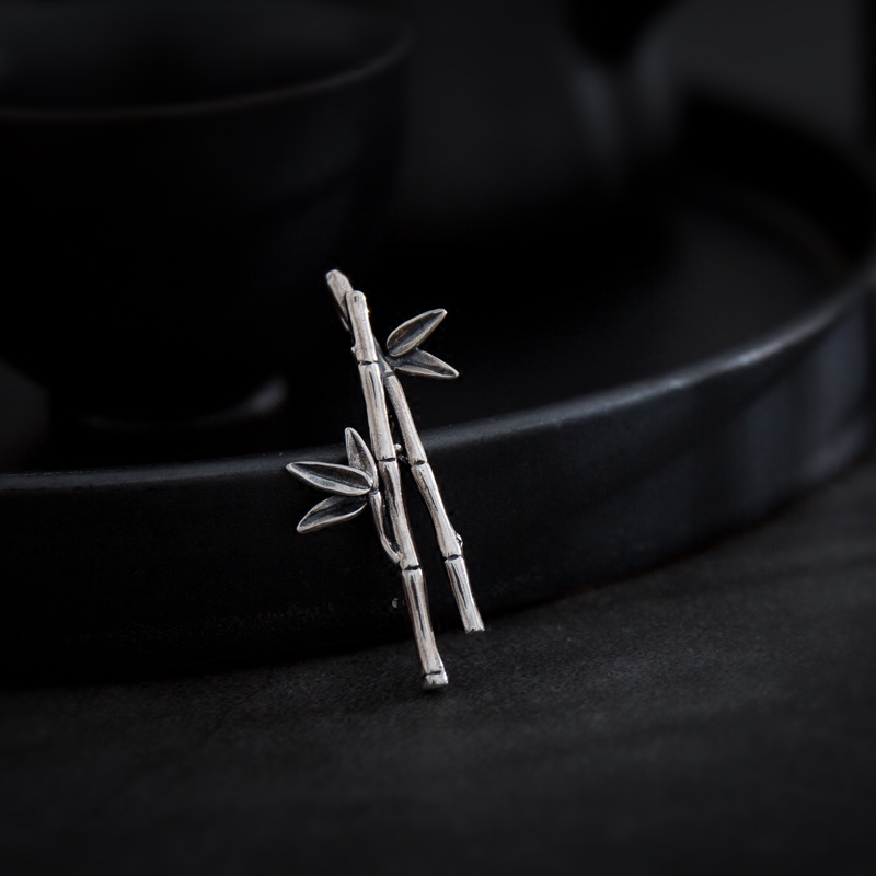 Wind shaking cuisle 925 pure silver bamboo brooch brooch plethora can be made necklace pendant