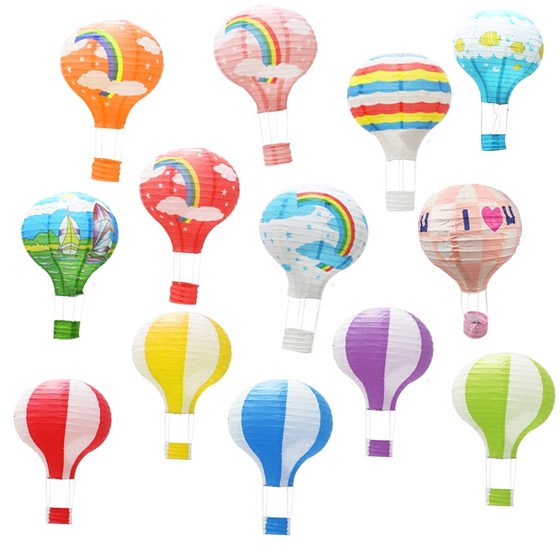 Holiday decoration hot air balloon mall opening wedding celebration school kindergarten hanging paper hot air balloon lanterns