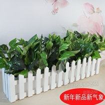 Simulation of fake green plants fake flower ornaments indoor and outdoor decorative fence green potted plants simulation flowers and plants set