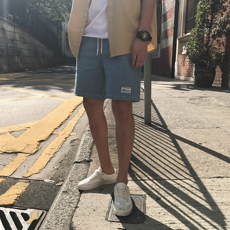 Denim pants men's MRCYC summer new men's five points elastic waist shorts student Korean trend pants