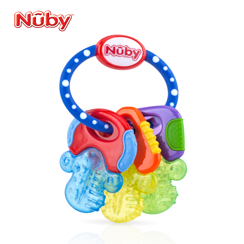 【预售】Nuby努比婴儿钥匙冰胶牙胶 宝宝磨牙咬胶 锁匙固齿器