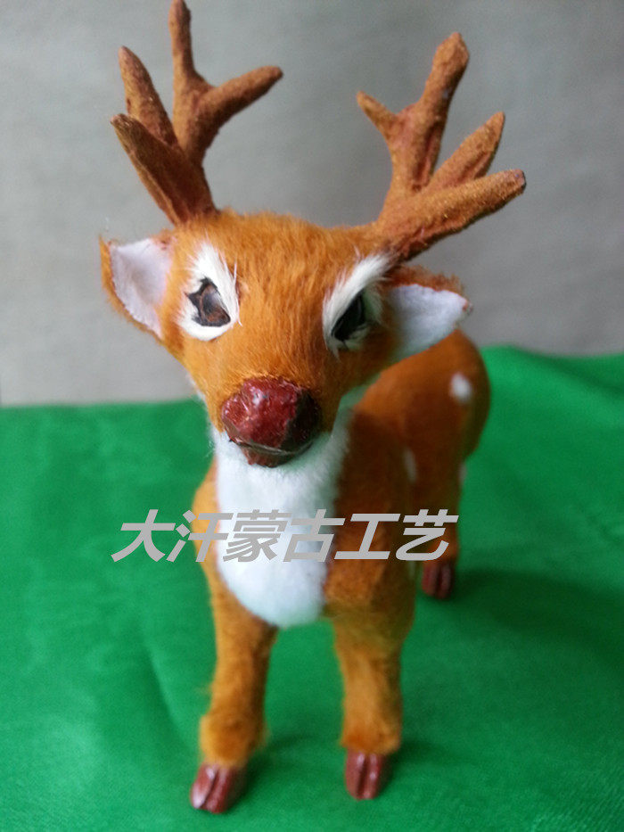 Deer Inner Mongolia craft gift decoration simulation fawn craft deer specimen height 15cm long 12 can batch model deer five pieces