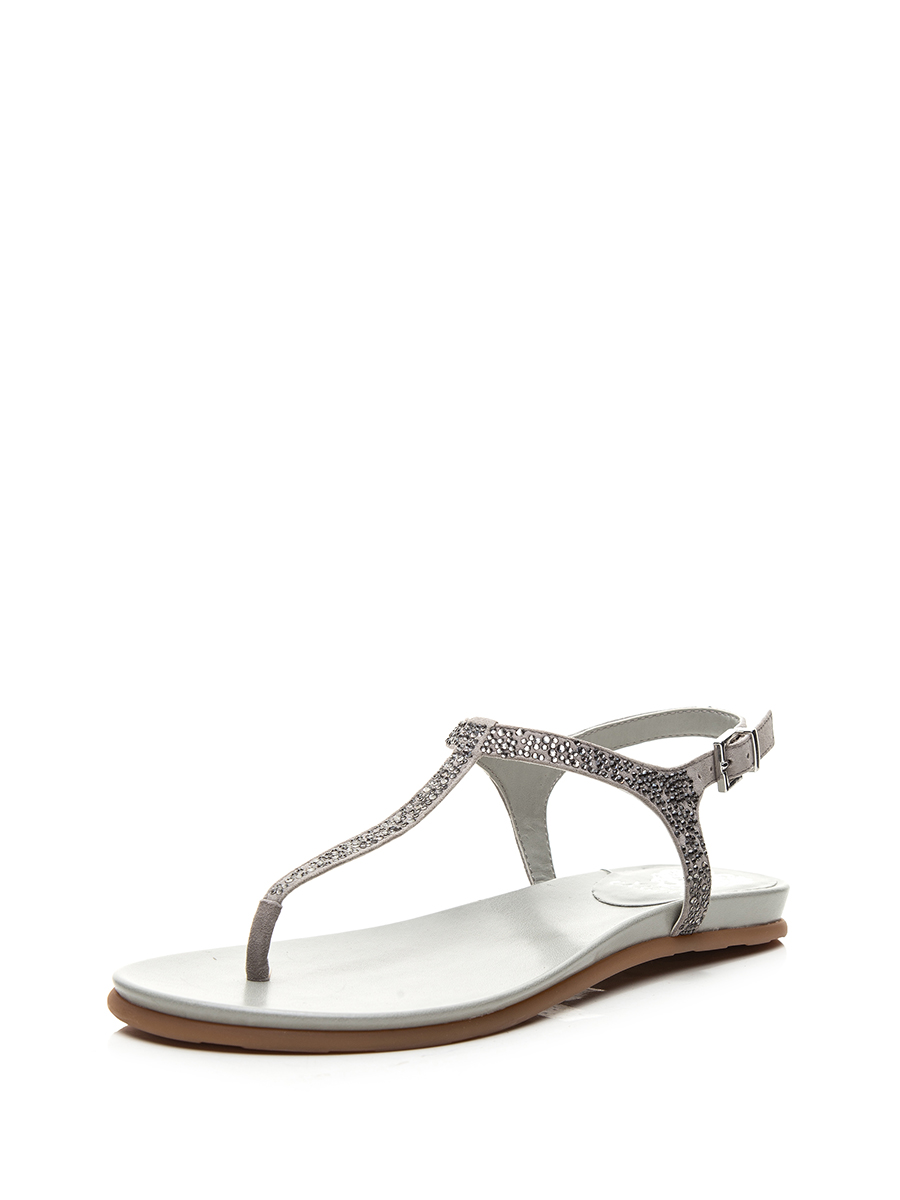 VINCE CAMUTO 灰色水钻装饰夹脚凉鞋