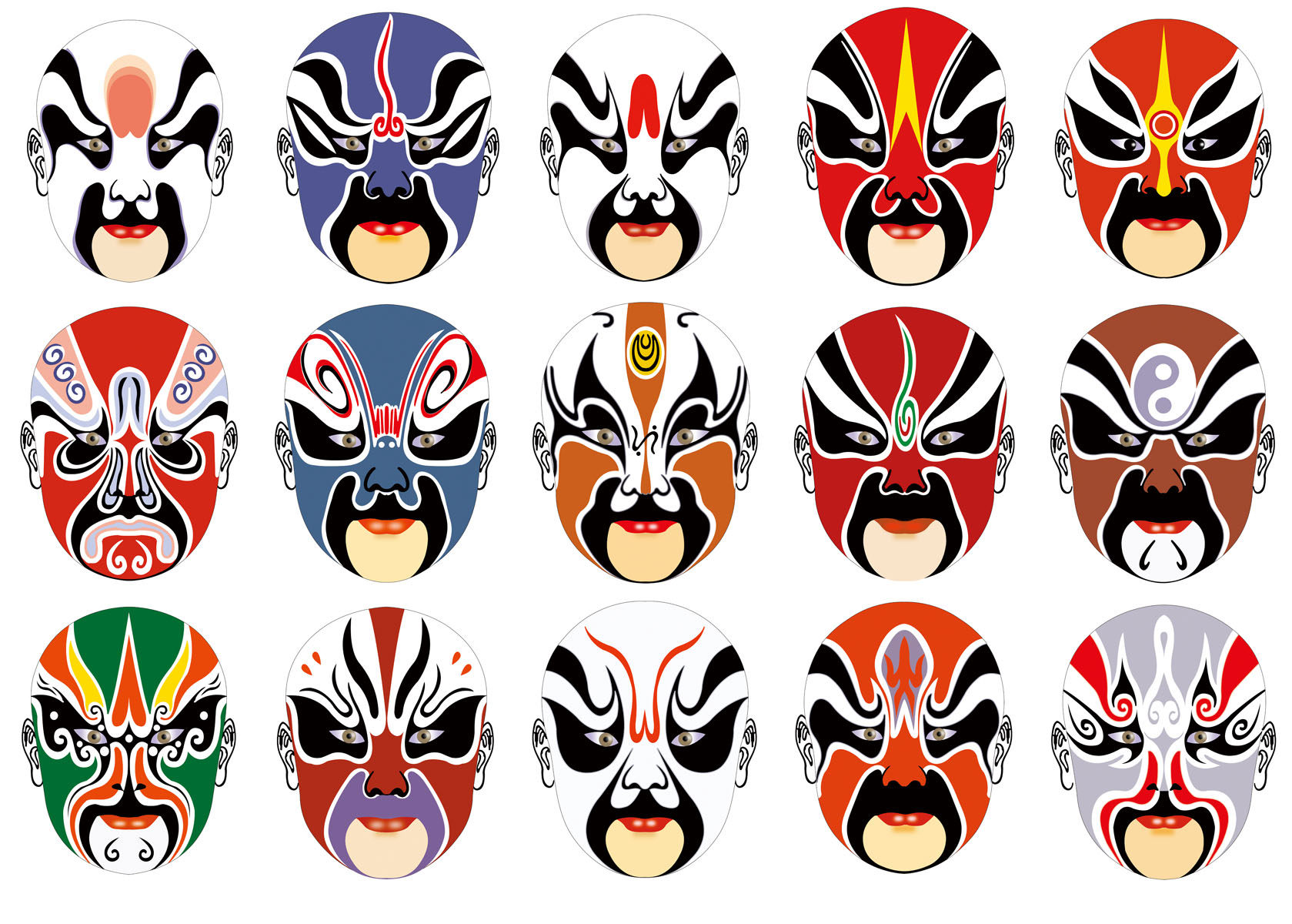 719海报印制展板写真喷绘贴纸405国粹京剧脸谱图(1)