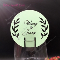Custom wedding decoration card card wine glass cup card laser hollow signature card personality decoration card 30 pieces