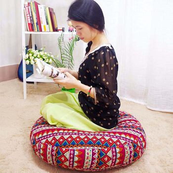 Removable and washable handmade cotton and linen futon cushions, round thickened meditation cushions, bay window cushions, tea ceremony tatami floor sitting