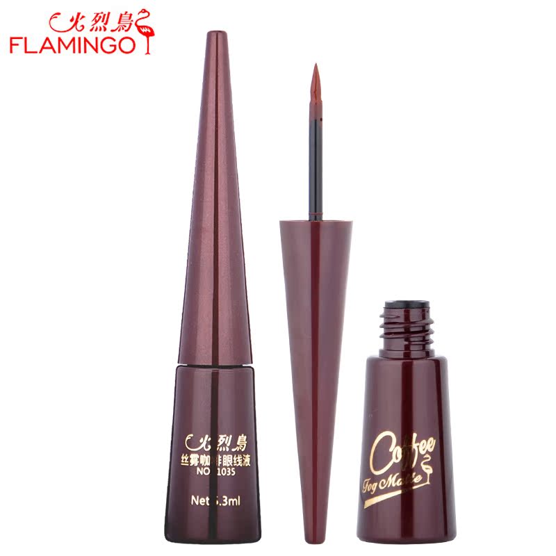 火烈鸟丝雾咖啡眼线液正品深棕色硬头液体眼线笔防水不晕染彩妆